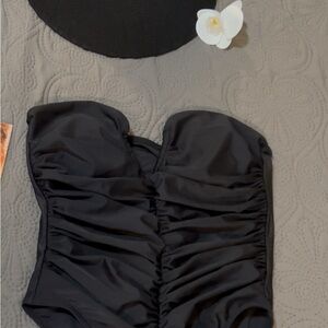 Black Ruched Swimsuit